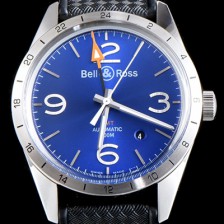 [벨엔로즈] 남성용 빈티지 BRV123-BL-GMT/SRB GMT 신형 모델 블루 다이얼 스위스 ETA 2836-2오토매틱 무브먼트 BEL4235