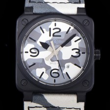 [벨앤로즈] 남성용 BR0392 BAPE Marks 25주년 애디션 PVD 코팅 오토매틱 ETA2836-2 타입 42mm 나토천 그레이 카모다이얼 bel50768