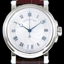 [브레게] 남성용 마린 컬렉션 5817ST/12/5V8 빅데이트 UP!! 39MM 화이트 물결무늬 다이얼 Cal.517GG HG 오토매틱 무브먼트 BRG0421