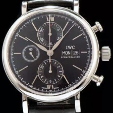 [아이더블유씨] 남성용 포르토피노 7750 오토매틱 무브먼트 블랙 다이얼 IWC0201