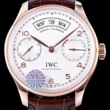 [아이더블유씨] 남성용 포르투기즈 애뉴얼 캘런더 로즈골드 IW503504 화이트 다이얼 IWC0204