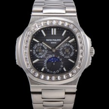 [파텍필립] 남성용 Ref.5740 노틸러스 문페이즈 오토매틱 Cal.240 Q타입 40mm 다이아몬드/쥬얼 메탈줄  그레이다이얼 pat5912